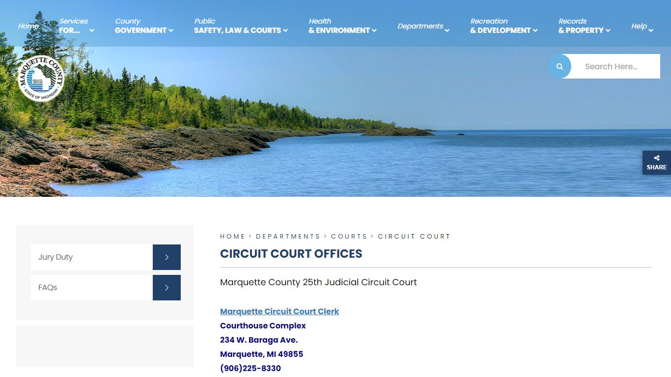 Circuit Court Offices - Marquette County, Michigan