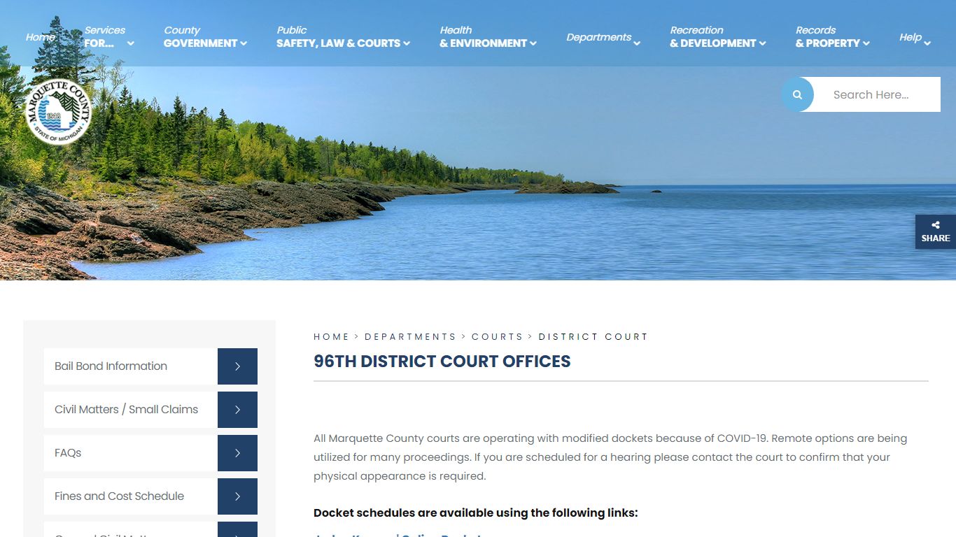 96th District Court Offices - Marquette County, Michigan