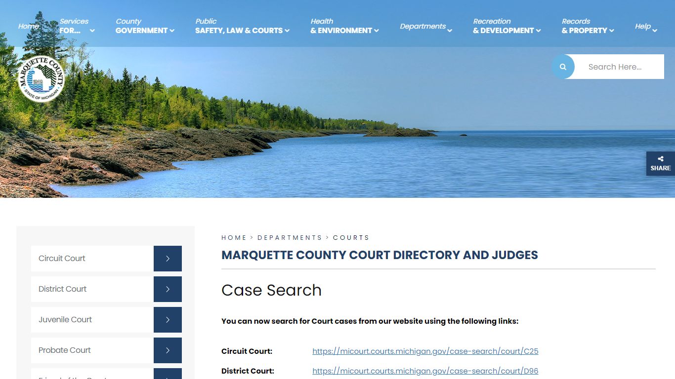 Marquette County Court Directory and Judges