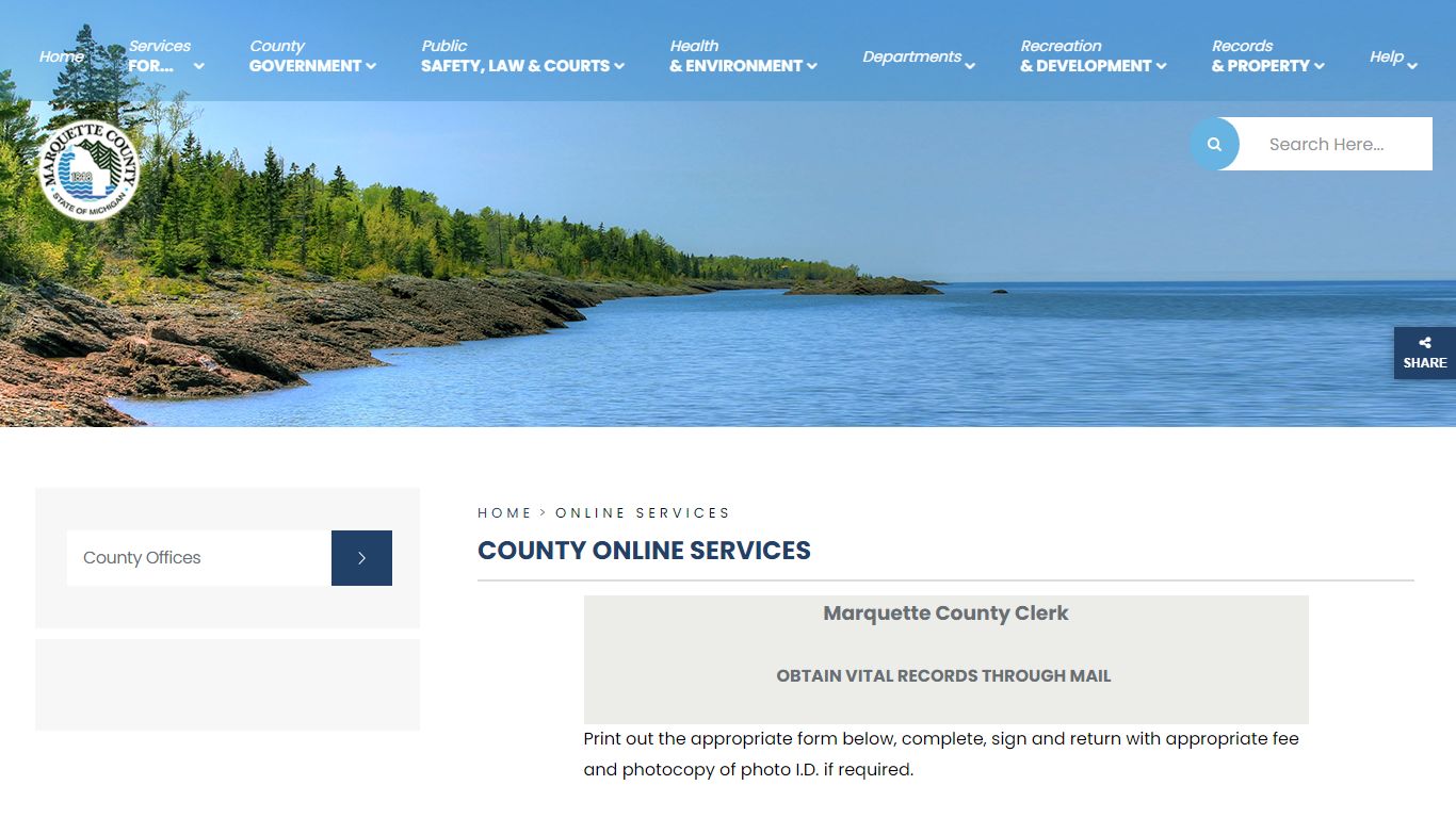 County Online Services - Marquette County, Michigan